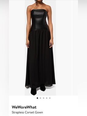 WeWoreWhat Black Strapless Corset Maxi Gown